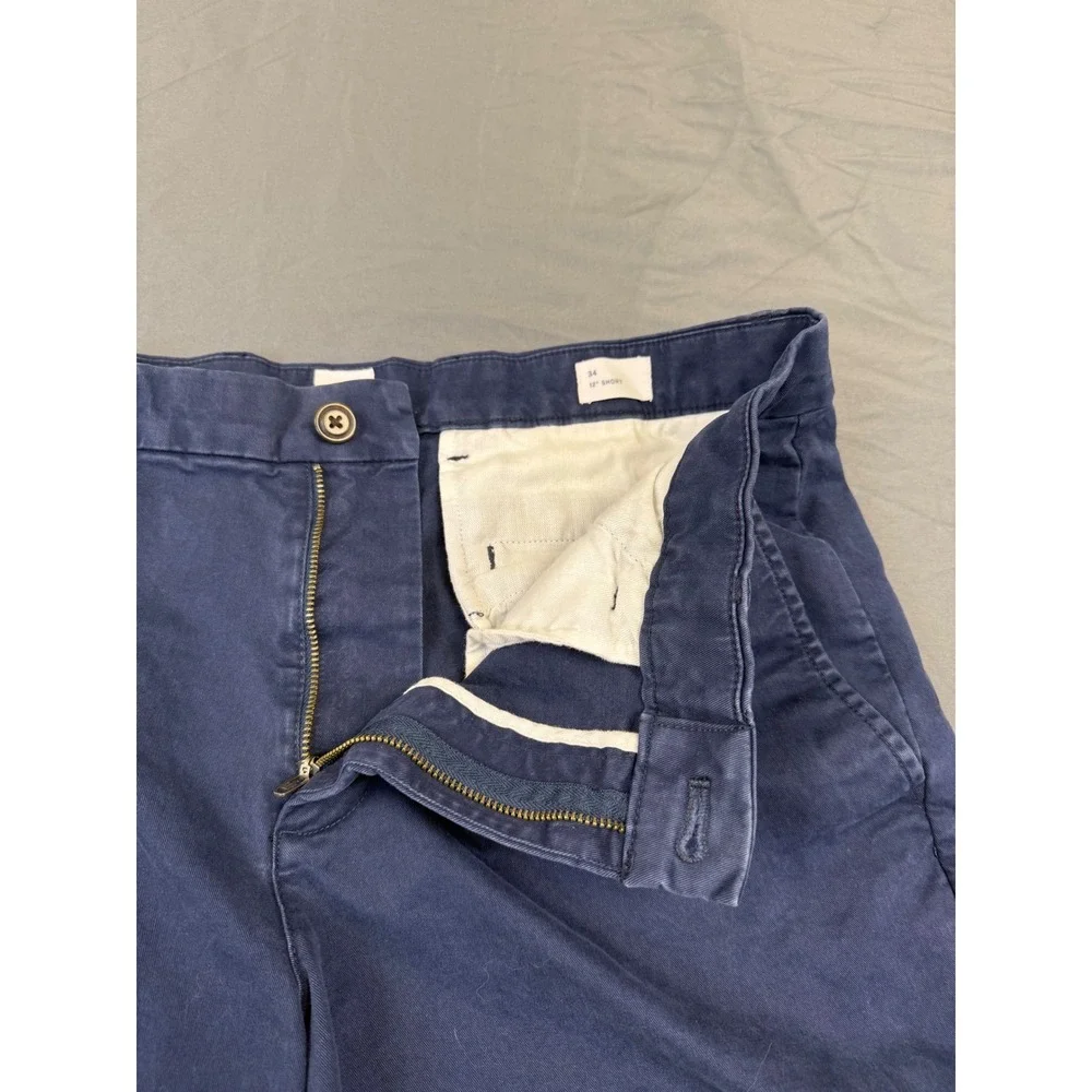Gap‎ Mens 12 Inch Casual Shorts Tapestry Navy Blue Chino Stretch 34 440988-05